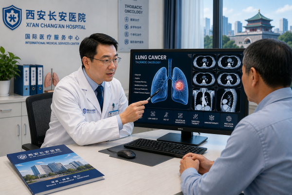 Specialist thoracic oncology consultation for lung cancer treatment at Xi'an Chang'an Hospital in Xi'an, China.