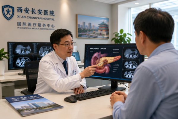 Specialist consultation for pancreatic cancer treatment at Xi'an Chang'an Hospital in Xi'an, China.