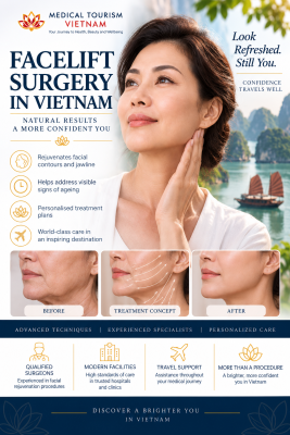 A Woman considering facelift surgery and facial rejuvenation treatment in Vietnam