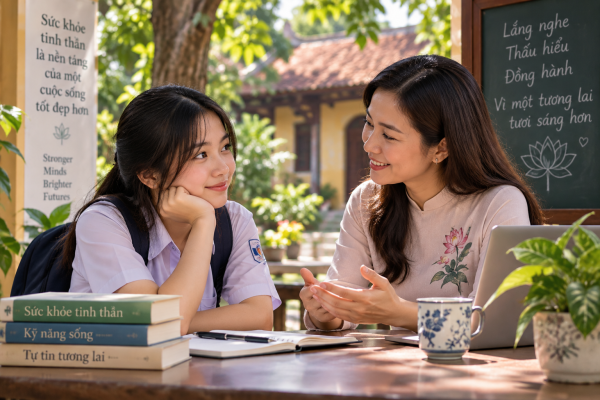 Học sinh Việt Nam trò chuyện với người lớn đáng tin cậy về sức khỏe tinh thần và áp lực học tập